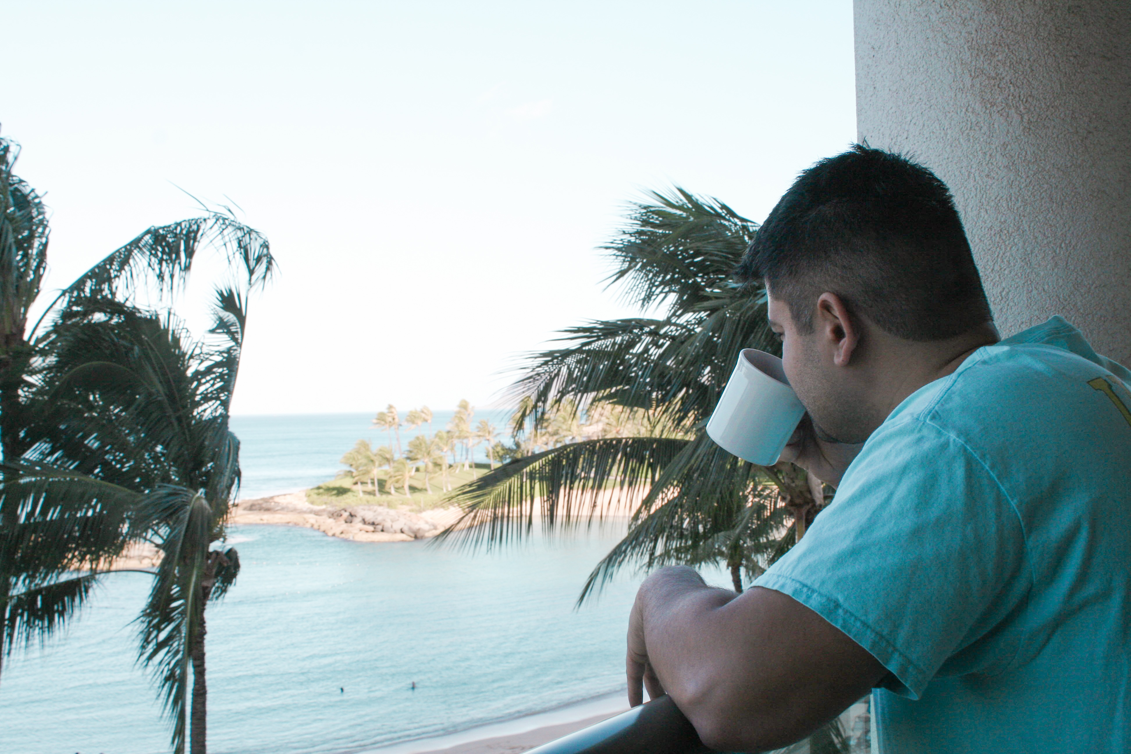 morning coffee at marriott ko olina resort