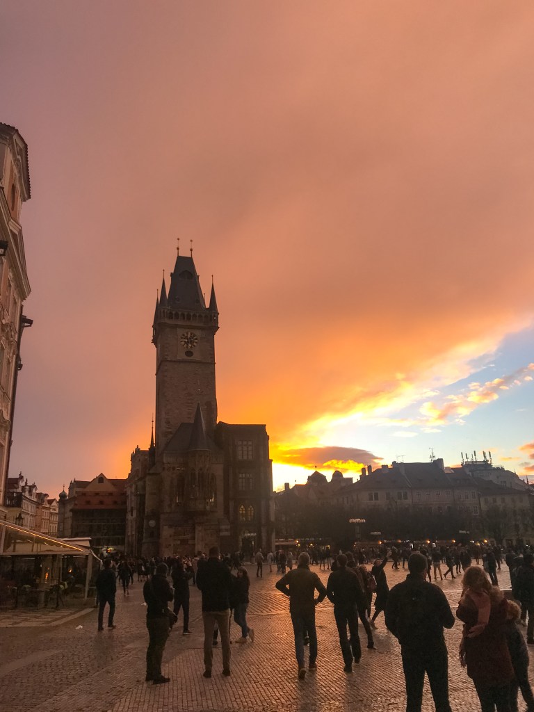 Sunset in Old Town Square Prague