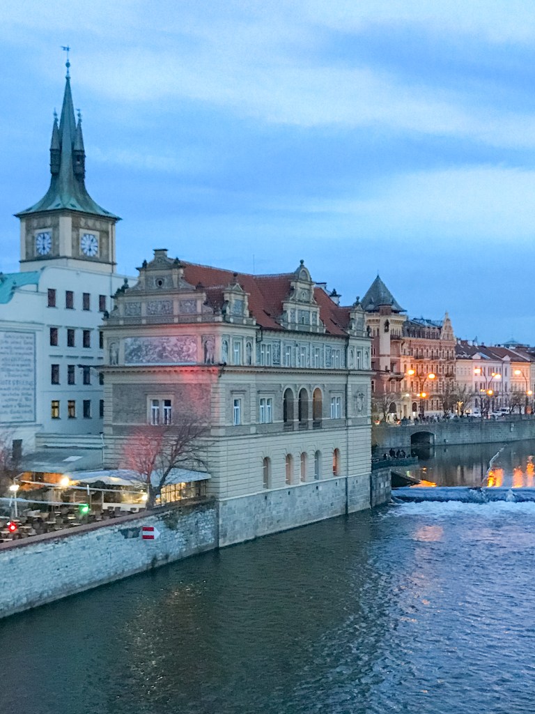 Sunset over Vltava River
